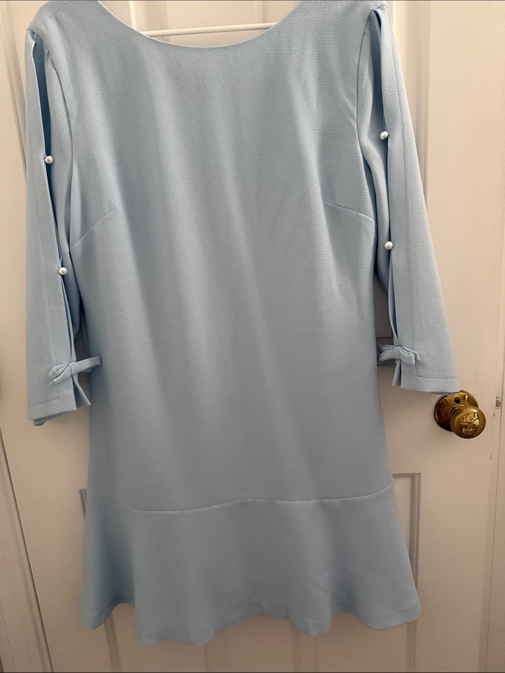 Vintage Light Blue Pearl-Sleeve Chadwick’s of Boston Shift Dress